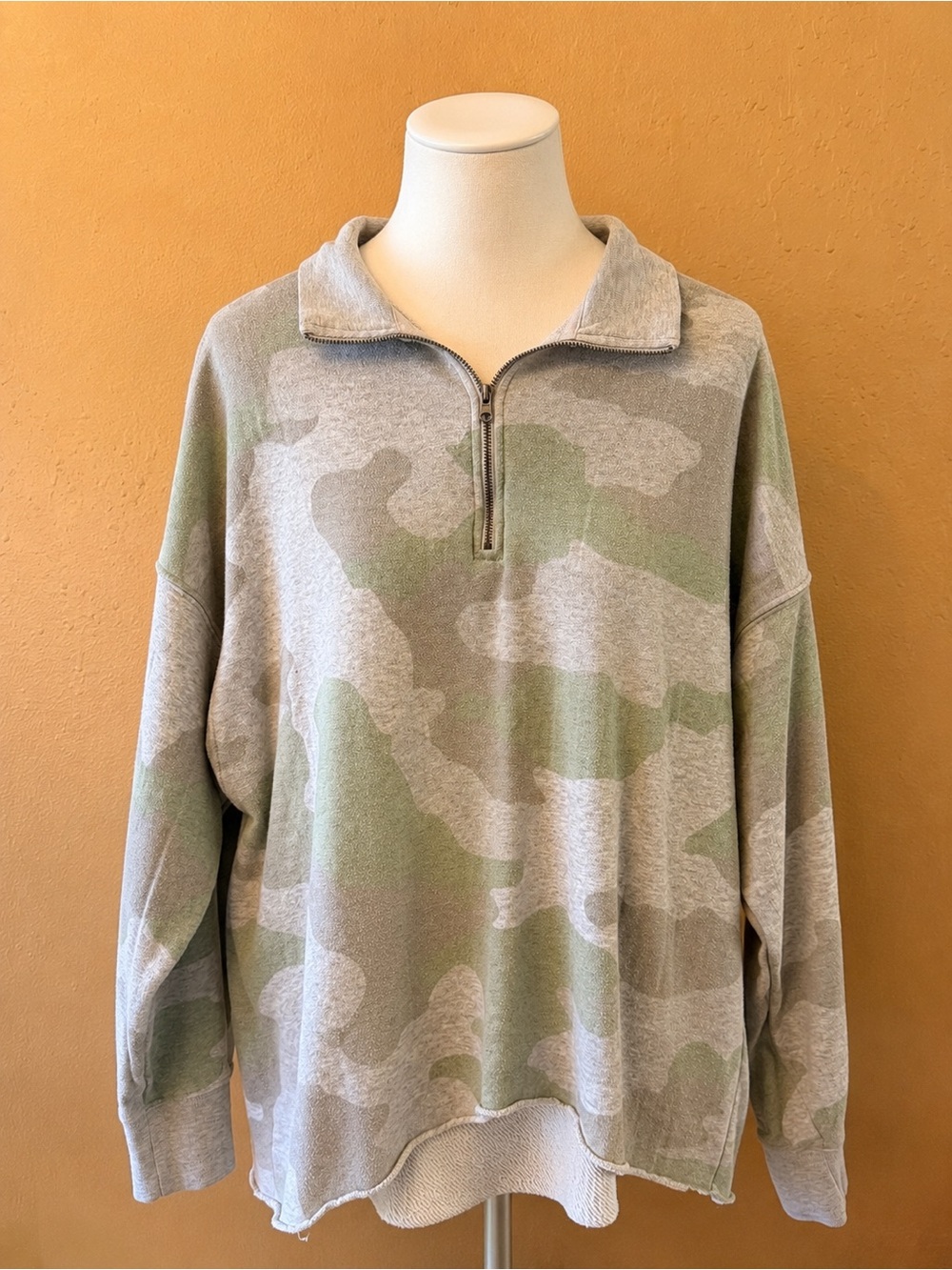 Aerie | Camo Quarter-Zip Pullover Sweatshirt